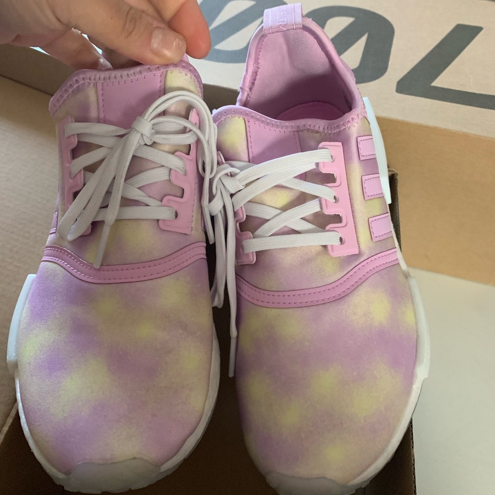 Girls purple Adidas NMDs size 4